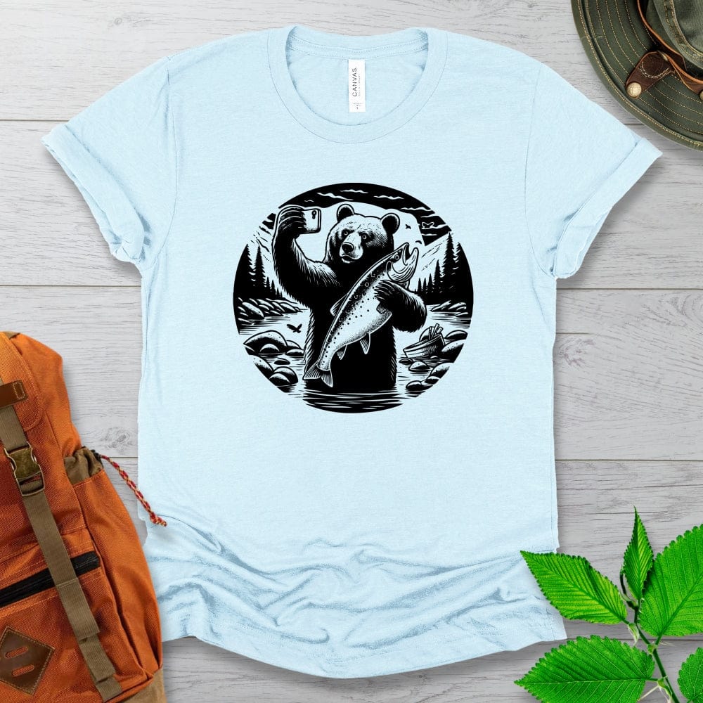 Grizzly Fishing Selfie Tshirt