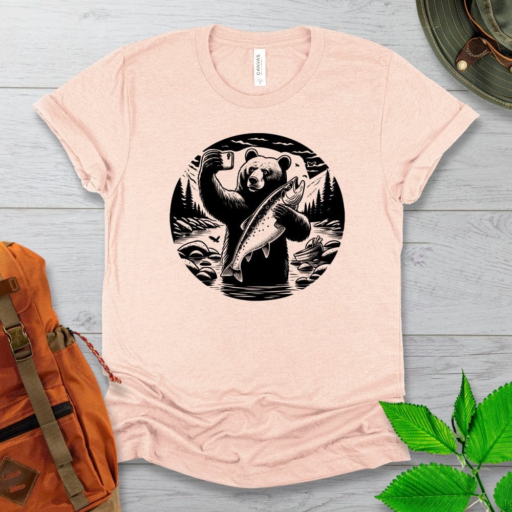 Grizzly Fishing Selfie Tshirt