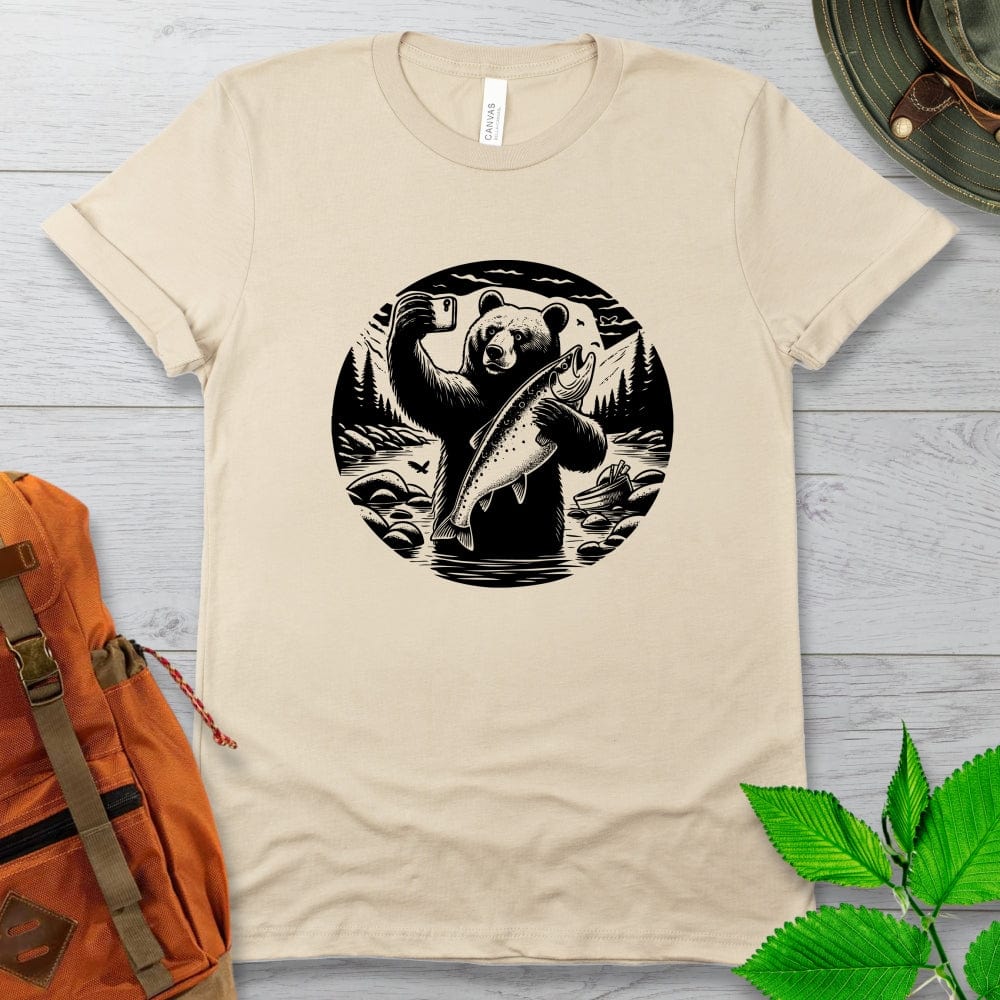 Grizzly Fishing Selfie Tshirt