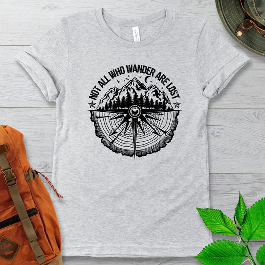 Not All Who Wander Compass Tshirt