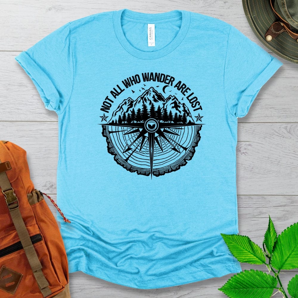 Not All Who Wander Compass Tshirt