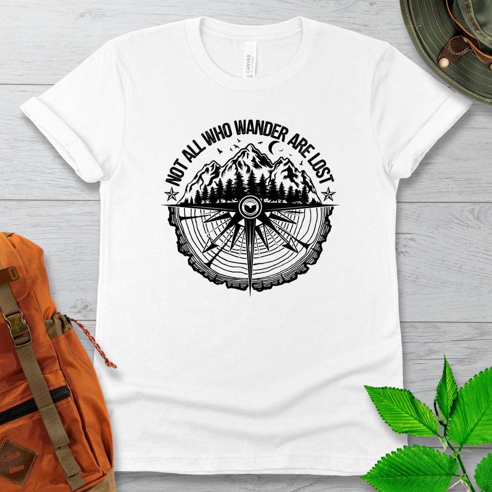 Not All Who Wander Compass Tshirt