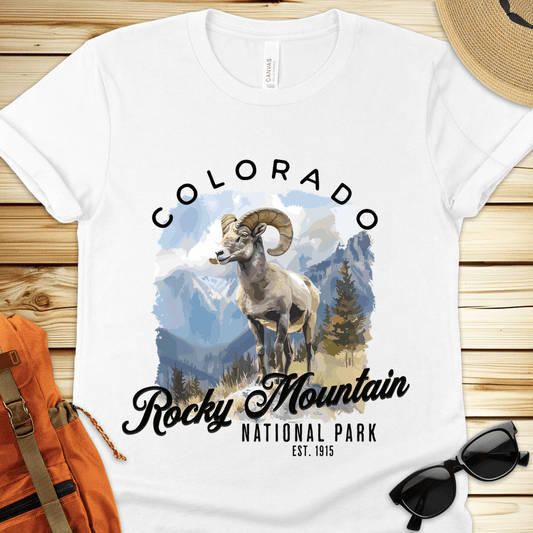 Rocky Mountain National Park Watercolor Tshirt