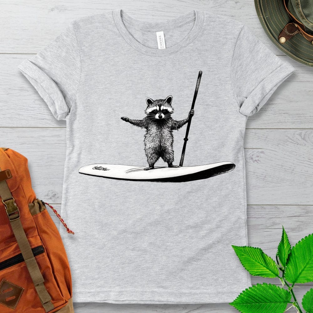 Paddle Boarding Raccoon Tshirt