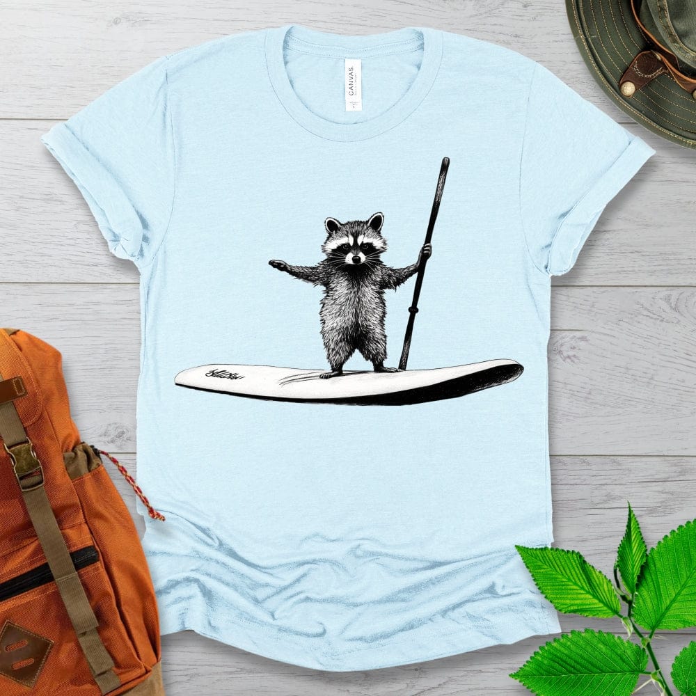 Paddle Boarding Raccoon Tshirt