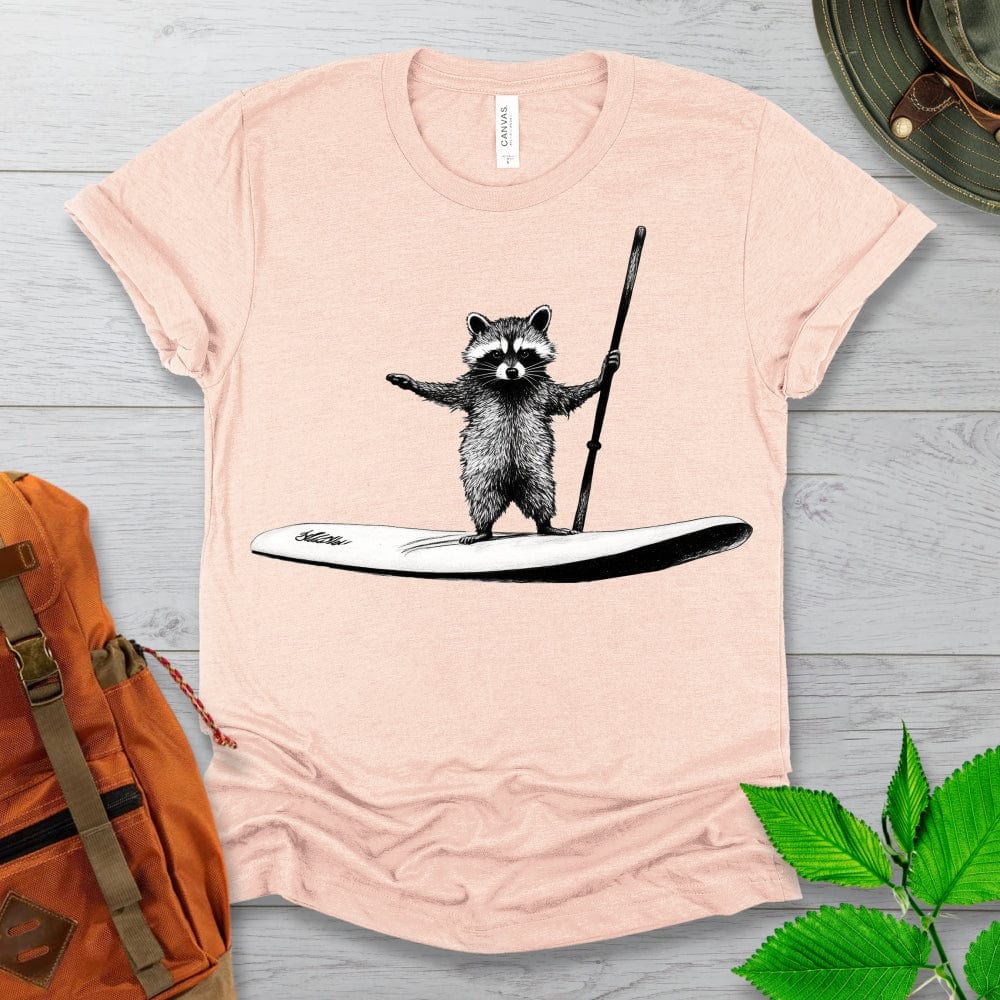 Paddle Boarding Raccoon Tshirt