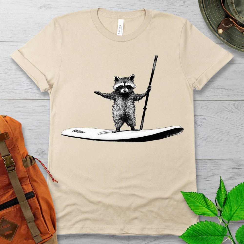 Paddle Boarding Raccoon Tshirt