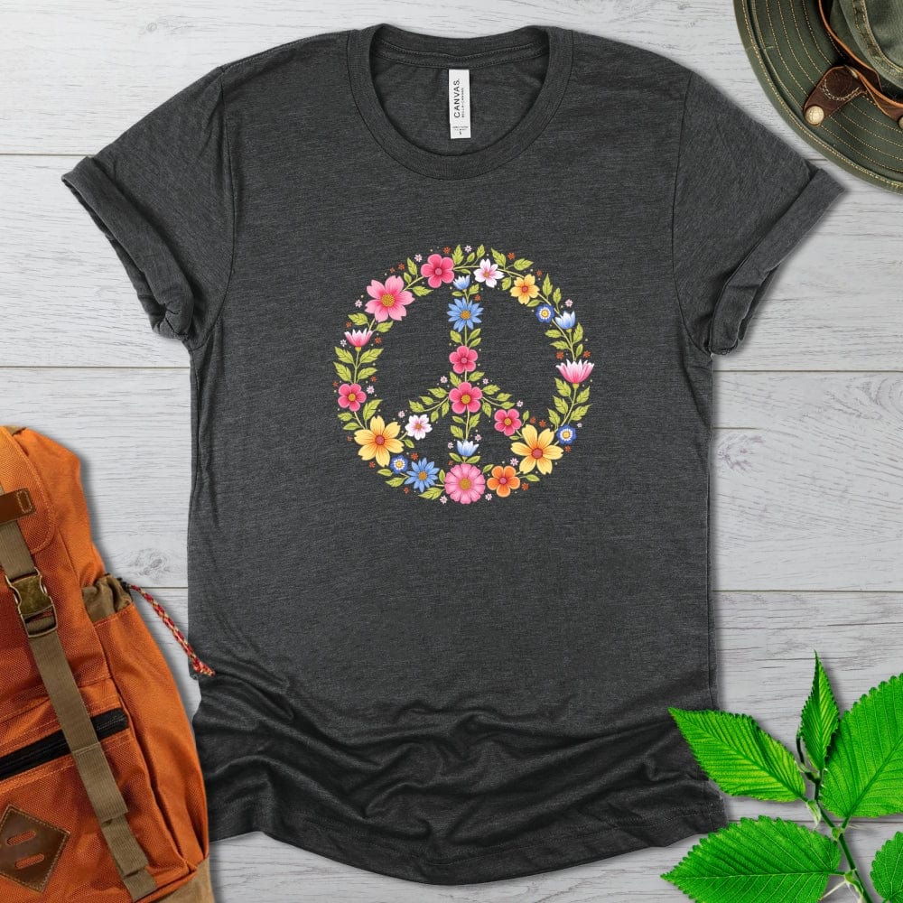 Flower Power Peace Sign Tshirt