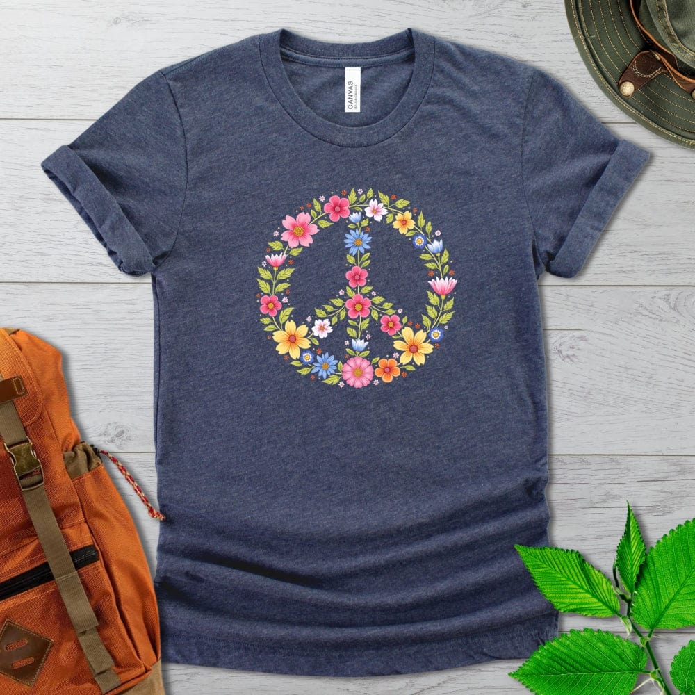 Flower Power Peace Sign Tshirt