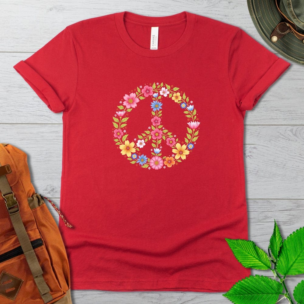 Flower Power Peace Sign Tshirt