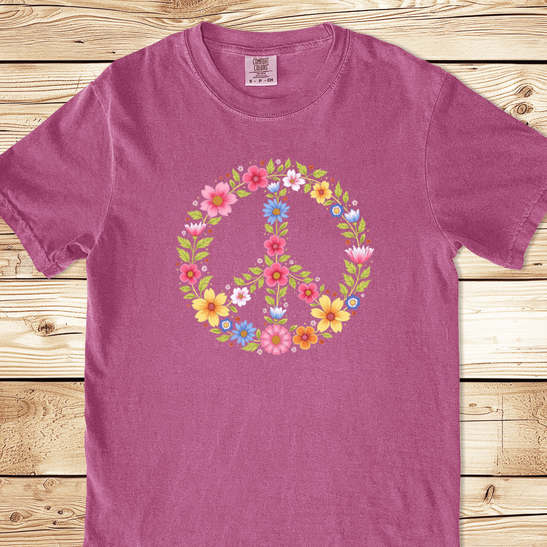 Peace In Flowers Relaxed Fit Tee - Ramblin Road