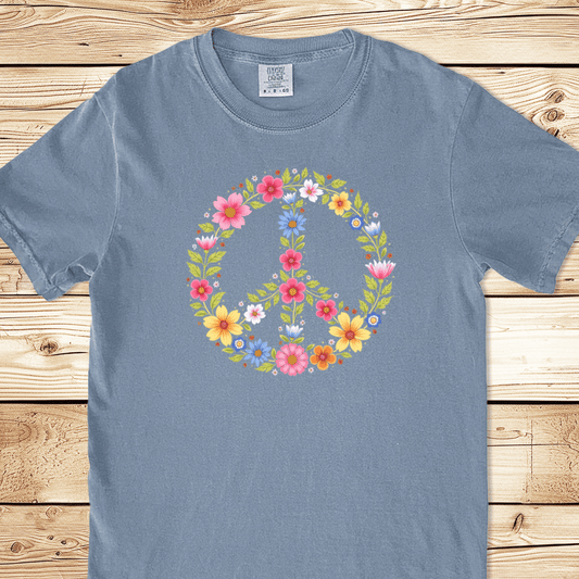 Peace In Flowers Relaxed Fit Tee - Ramblin Road