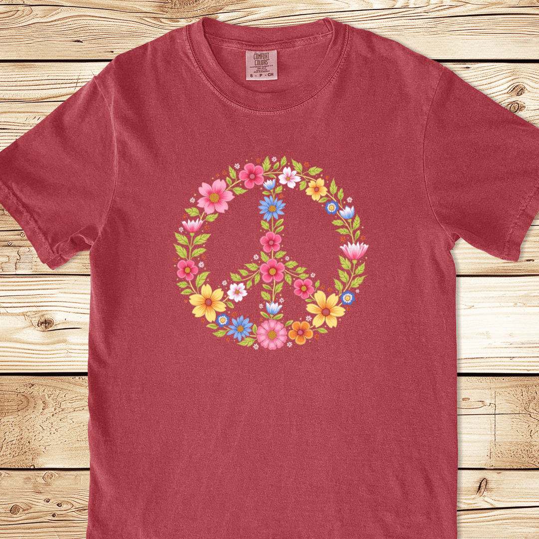 Peace In Flowers Relaxed Fit Tee - Ramblin Road