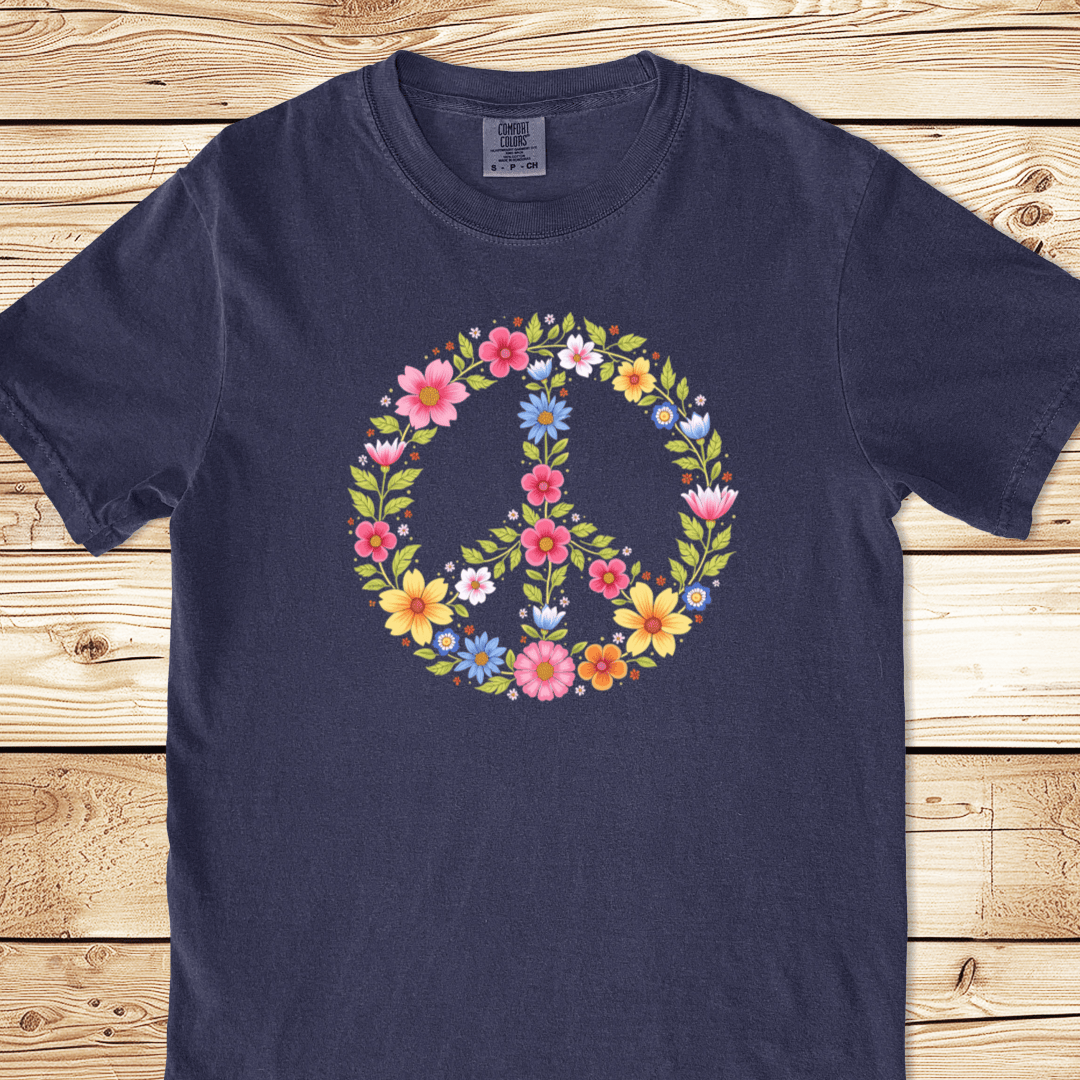 Peace In Flowers Relaxed Fit Tee - Ramblin Road