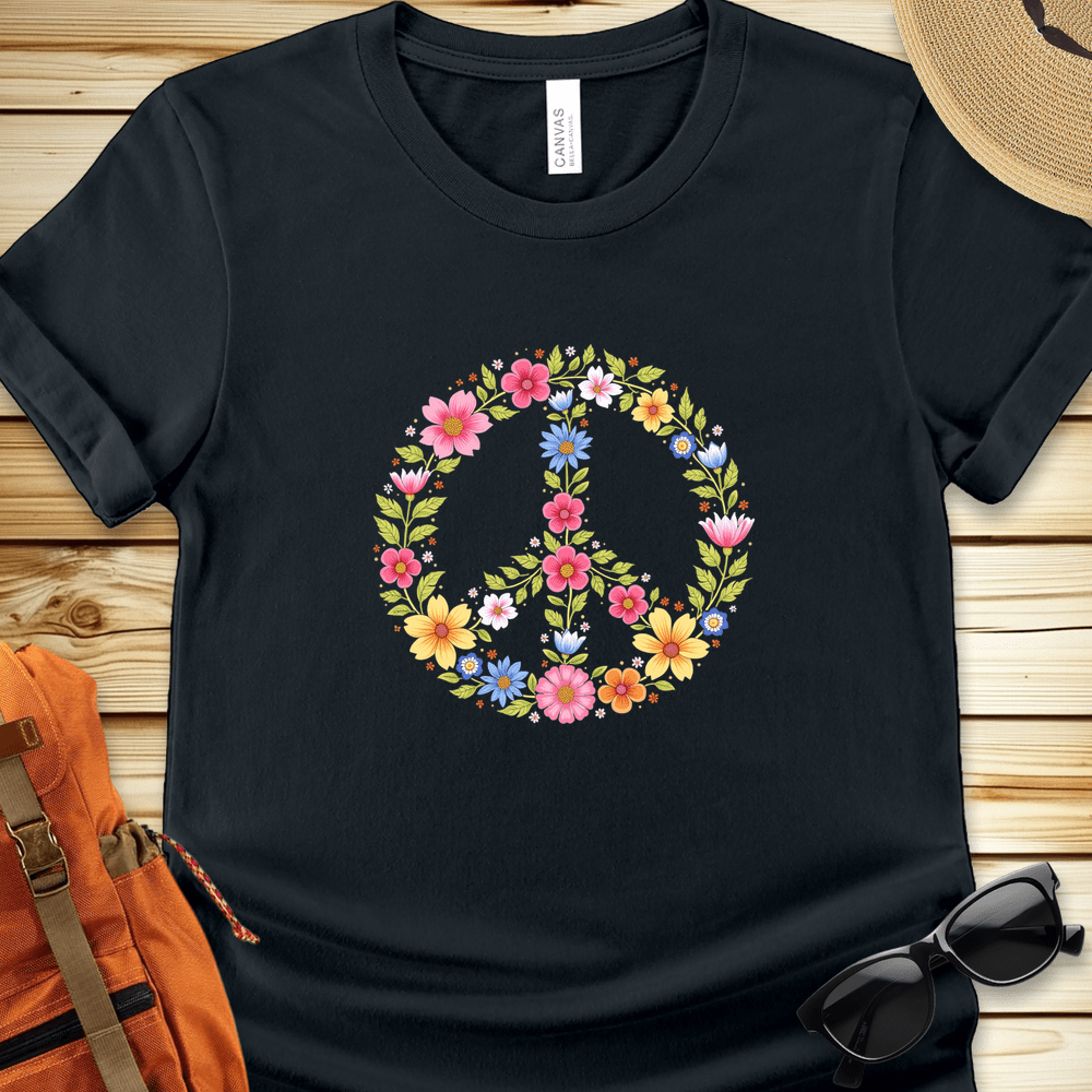 Flower Power Peace Sign Tshirt