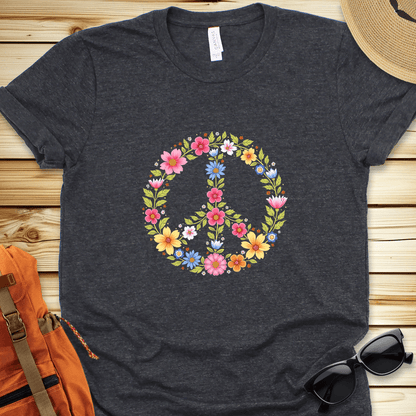 Flower Power Peace Sign Tshirt