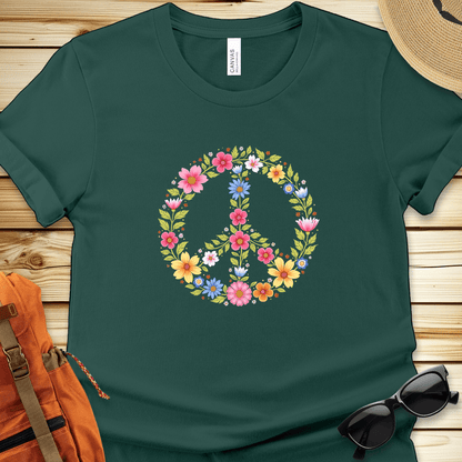 Flower Power Peace Sign Tshirt