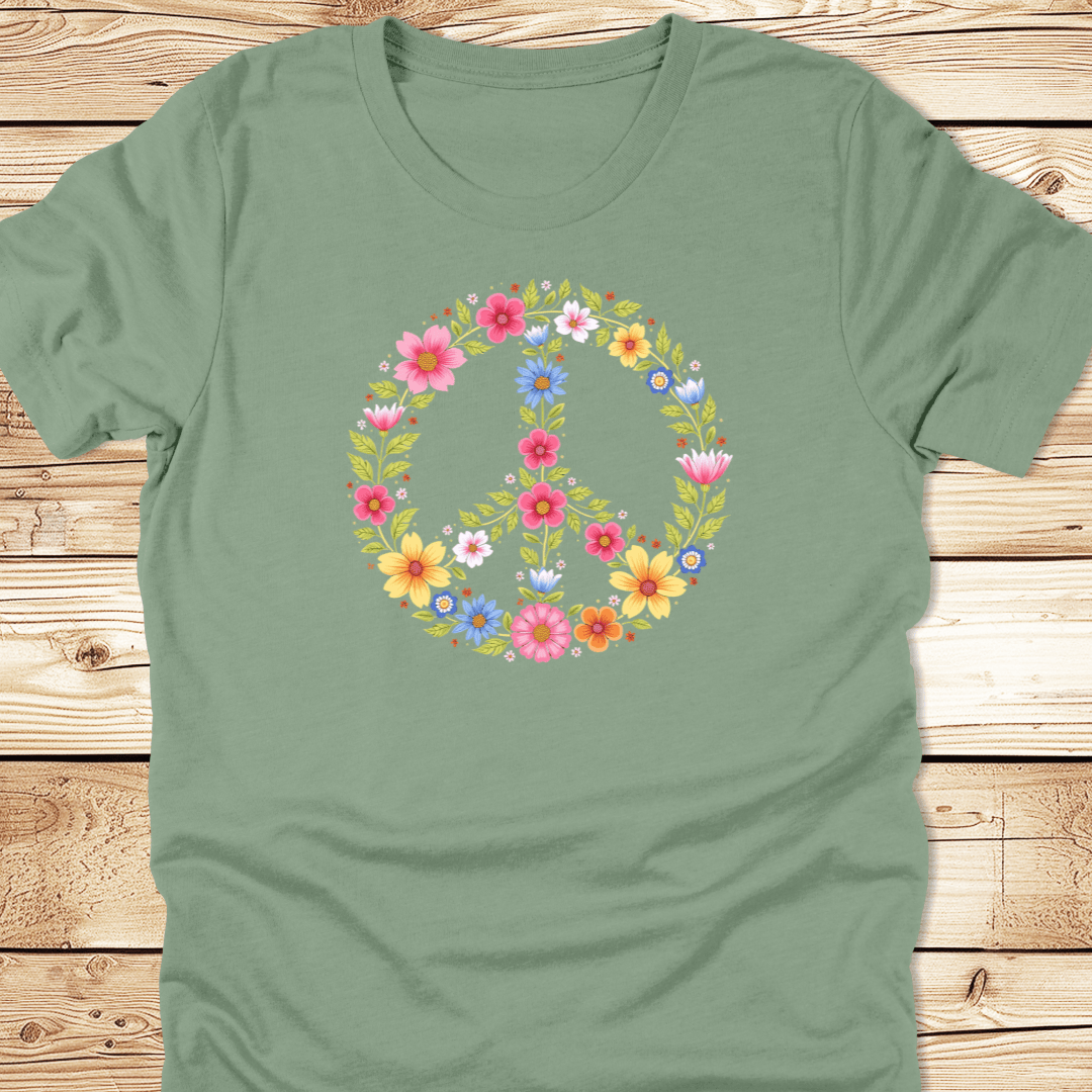 Peace In Flowers T-shirt - Ramblin Road