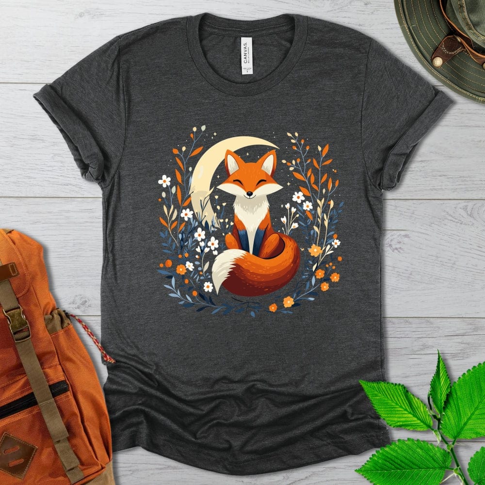 Fox With Crescent Moon Tshirt