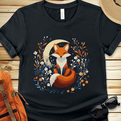 Fox With Crescent Moon Tshirt