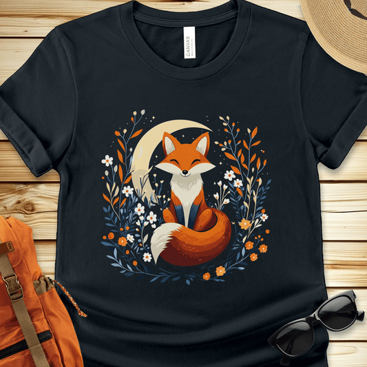 Fox With Crescent Moon Tshirt