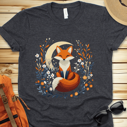 Fox With Crescent Moon Tshirt