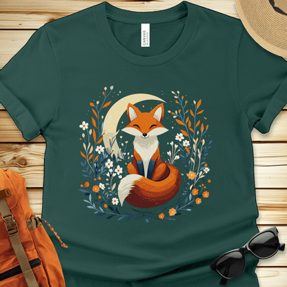 Fox With Crescent Moon Tshirt