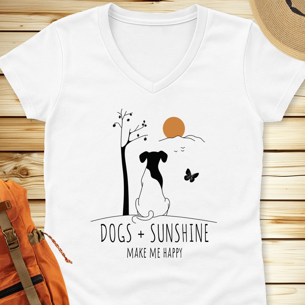 Dogs And Sunshine V-Neck Tshirt