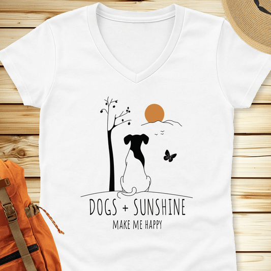 Dogs And Sunshine V-Neck Tshirt