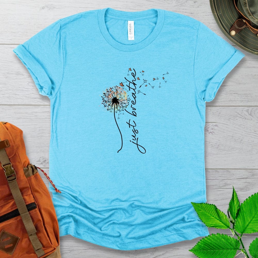 Just Breathe Colorful Dandelion Tshirt