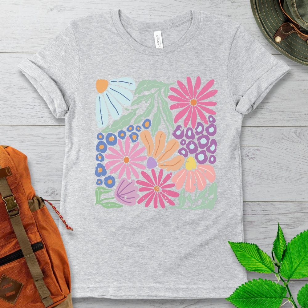 Abstract Distressed Flowers Tshirt