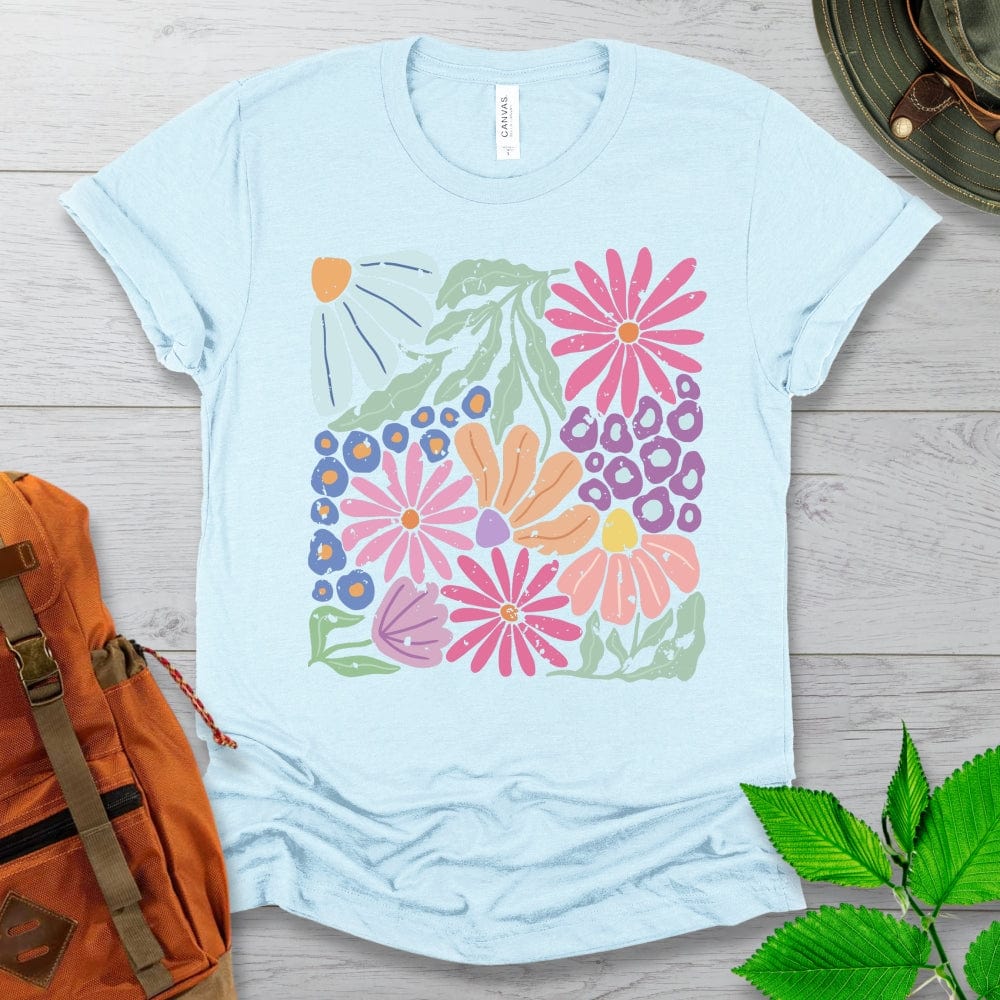 Abstract Distressed Flowers Tshirt