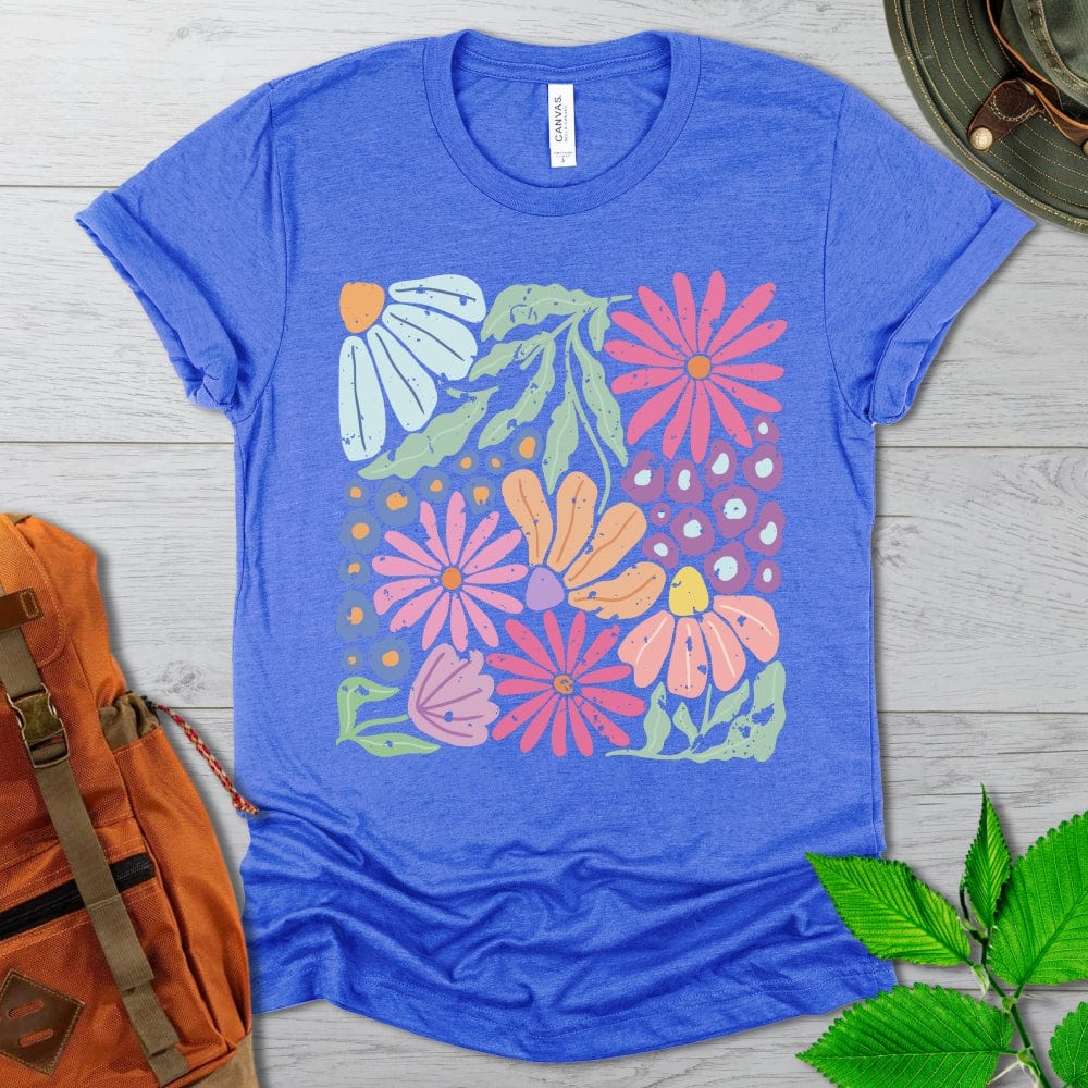 Abstract Distressed Flowers Tshirt