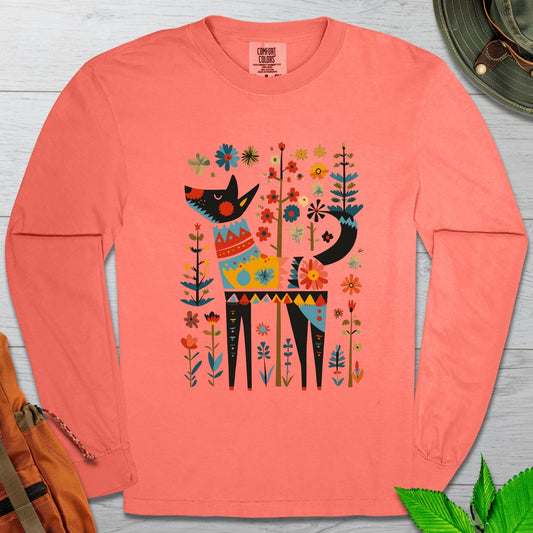 Flower Folklore Dog Long Sleeve Tshirt