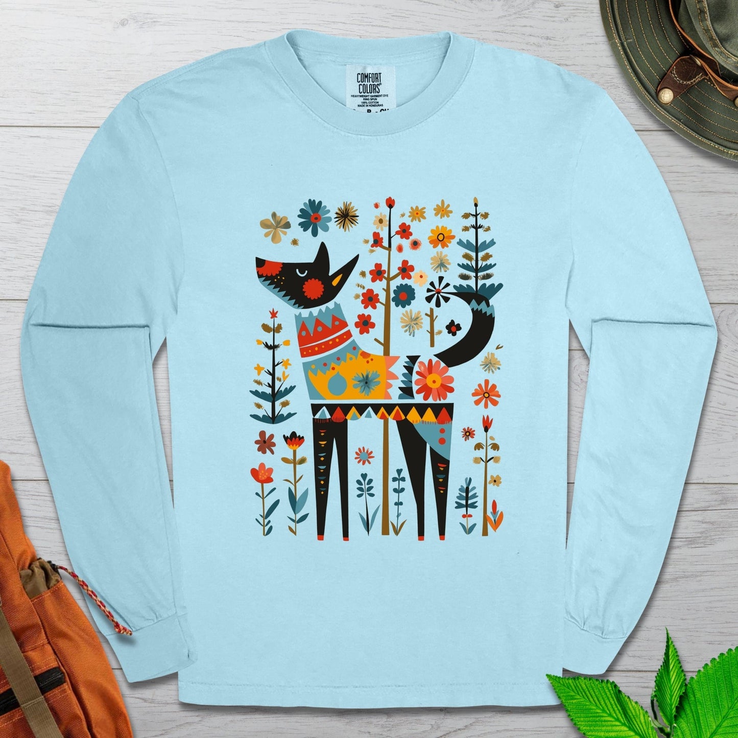 Flower Folklore Dog Long Sleeve Tshirt