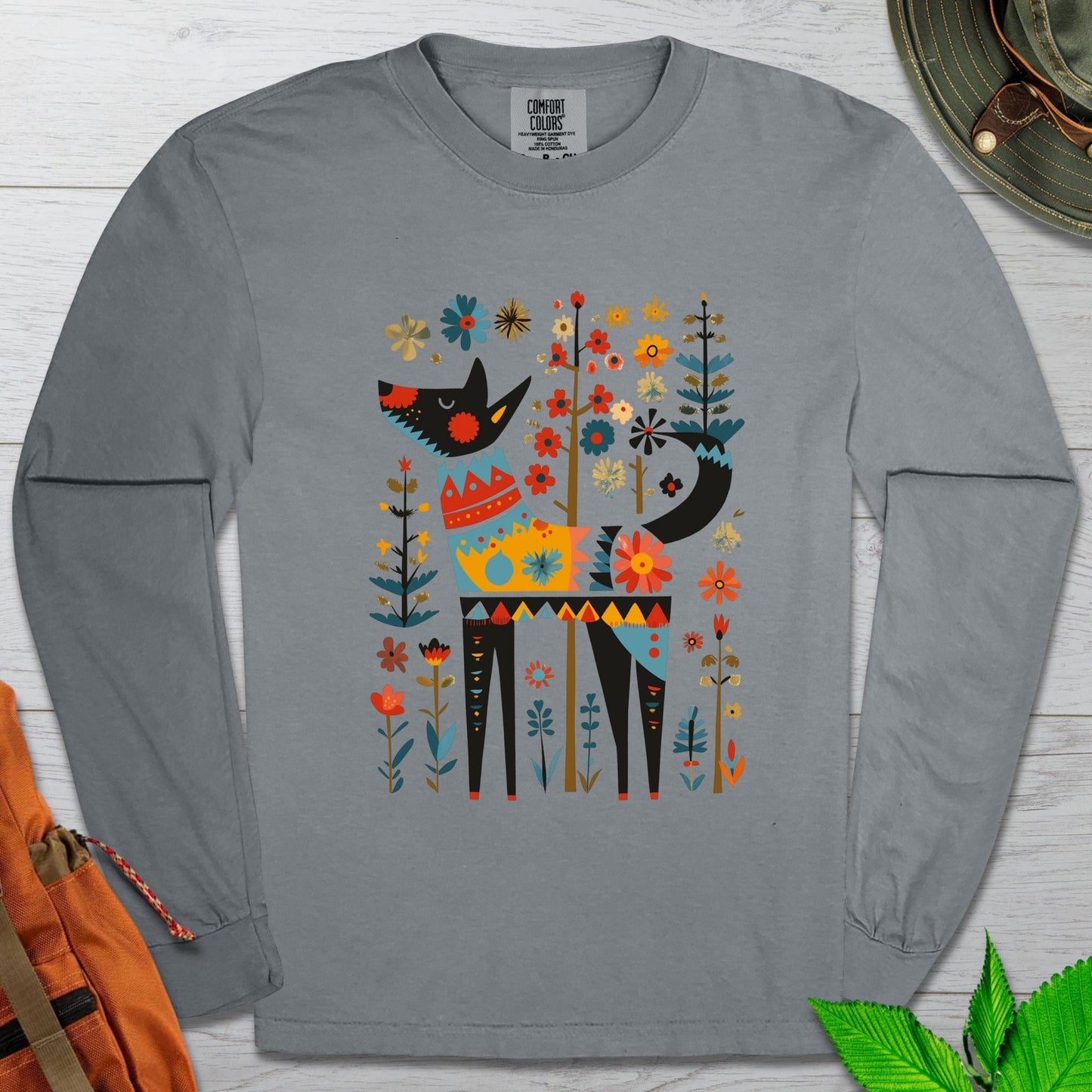 Flower Folklore Dog Long Sleeve Tshirt