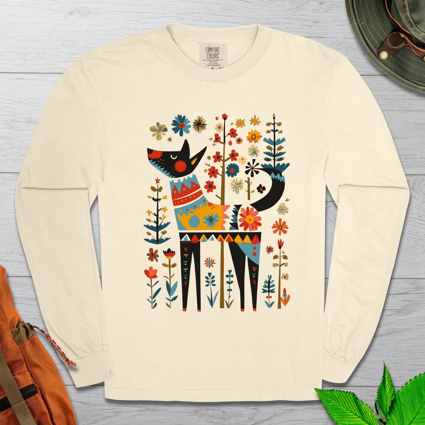 Flower Folklore Dog Long Sleeve Tshirt