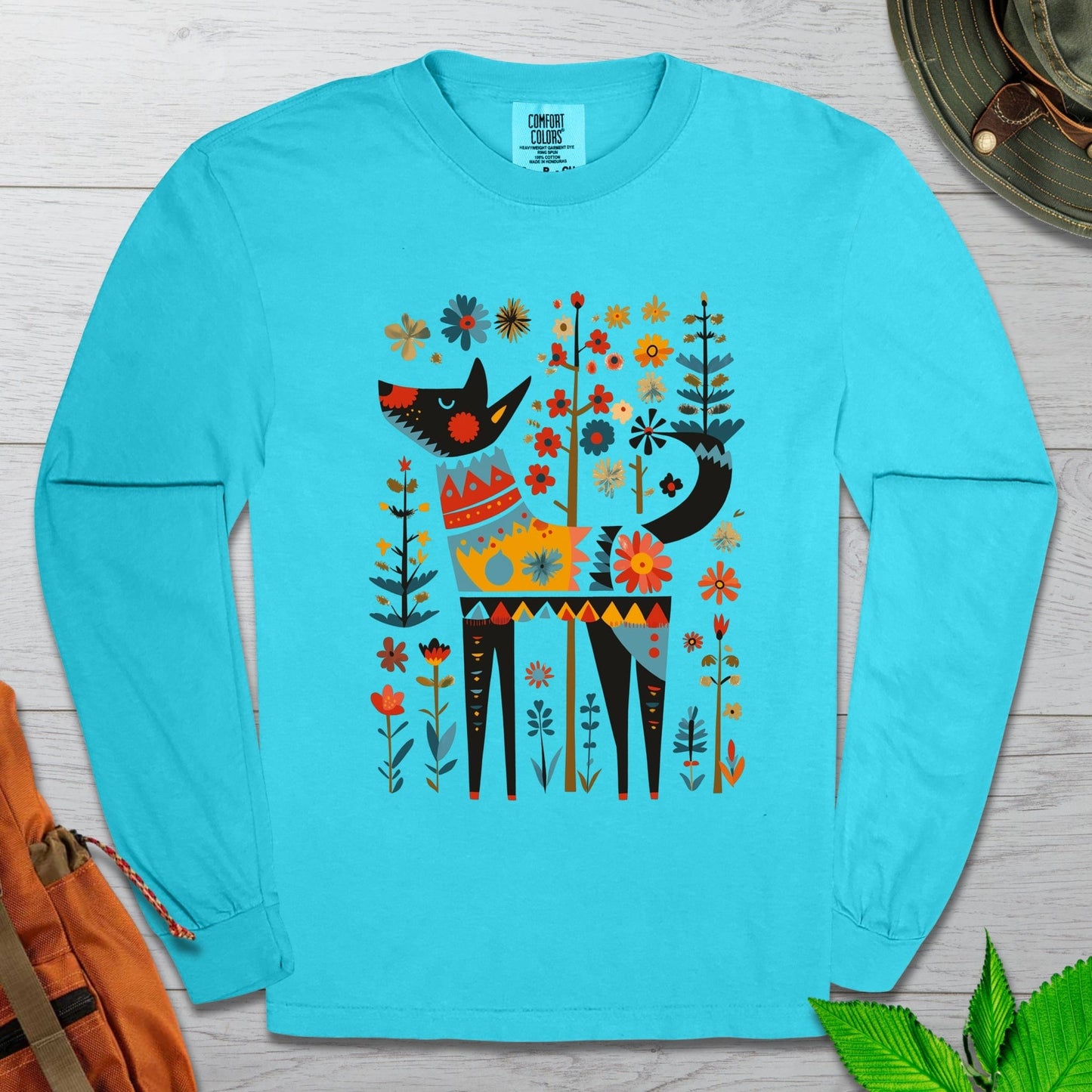 Flower Folklore Dog Long Sleeve Tshirt