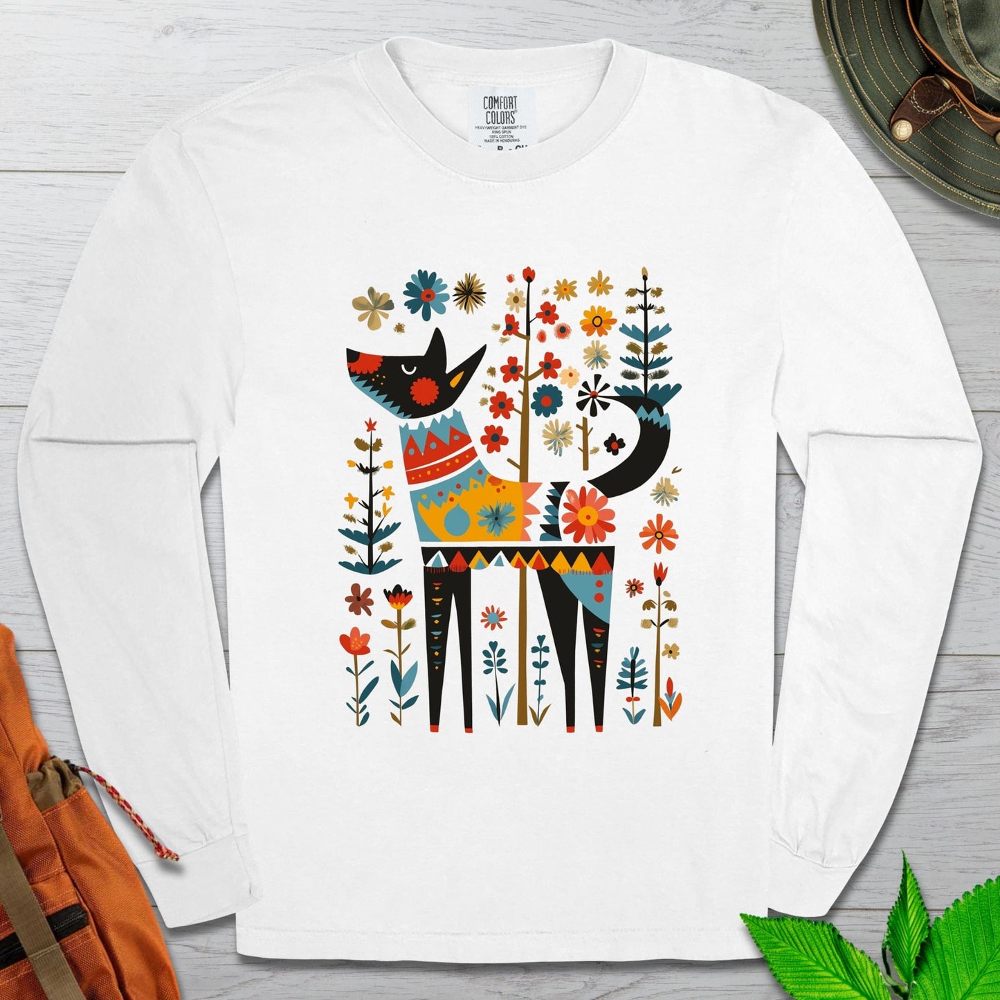 Flower Folklore Dog Long Sleeve Tshirt