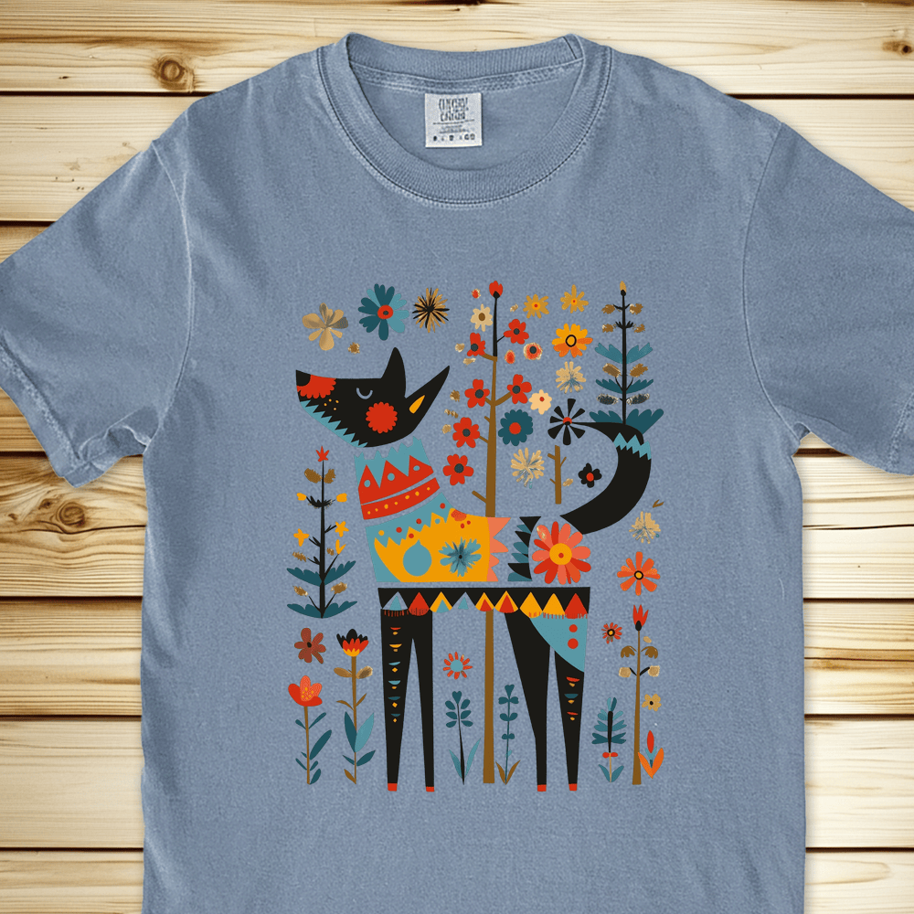 Flower Folklore Dog Relaxed Fit Tee