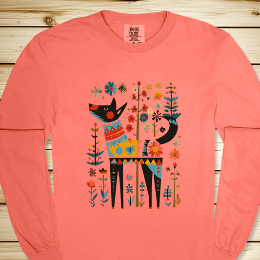 Flower Folklore Dog Long Sleeve Tshirt