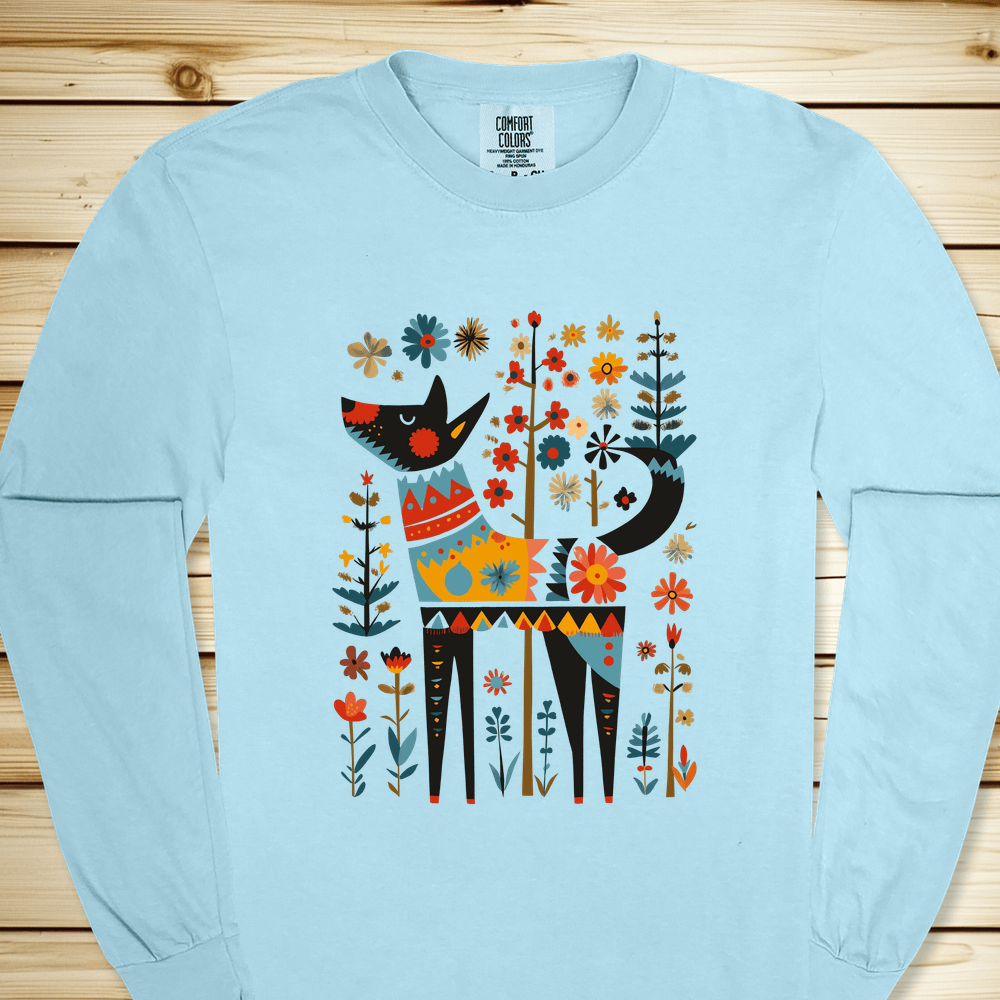 Flower Folklore Dog Long Sleeve Tshirt