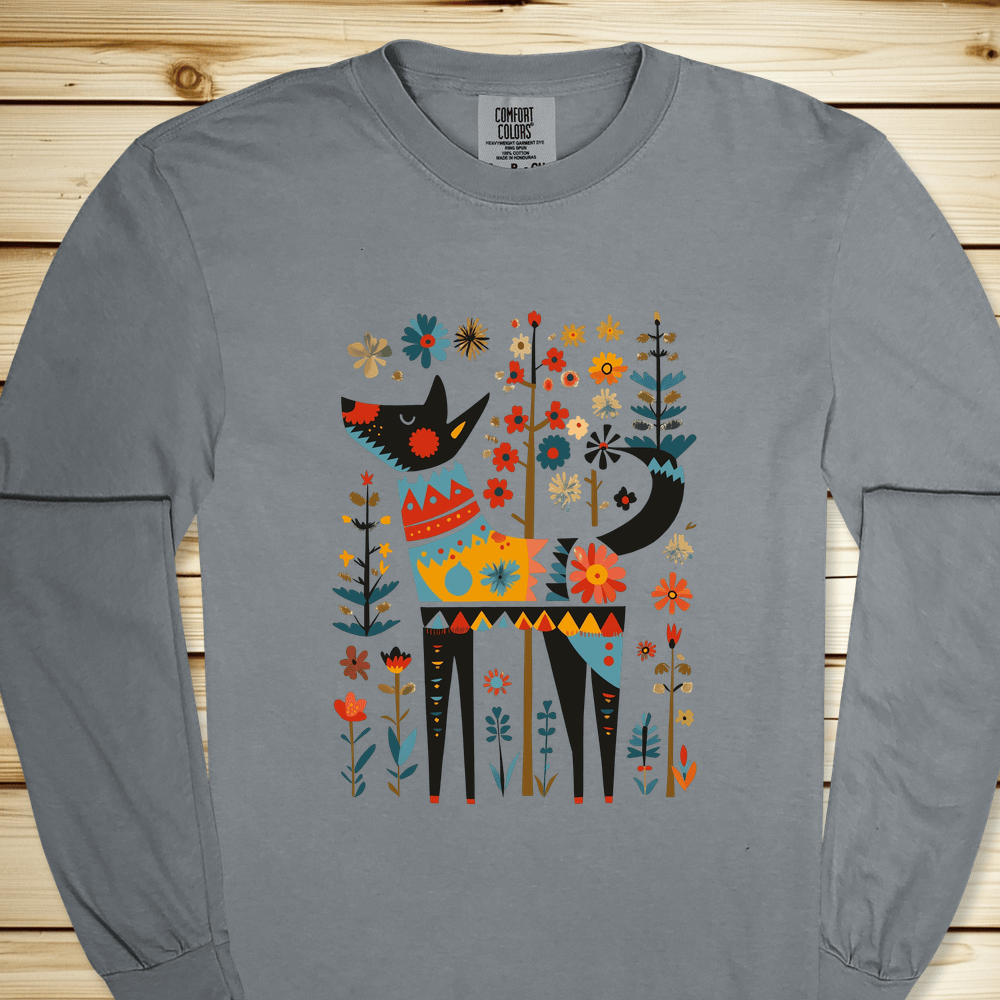 Flower Folklore Dog Long Sleeve Tshirt
