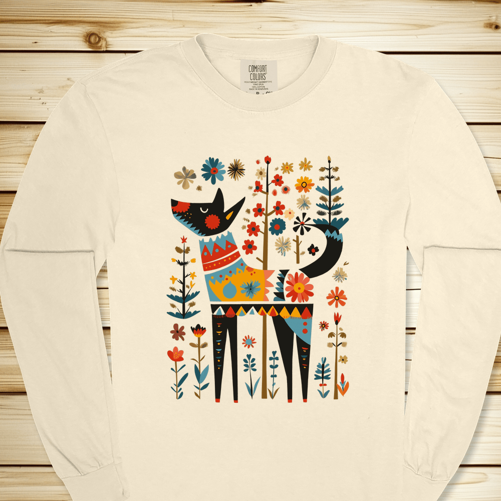 Flower Folklore Dog Long Sleeve Tshirt