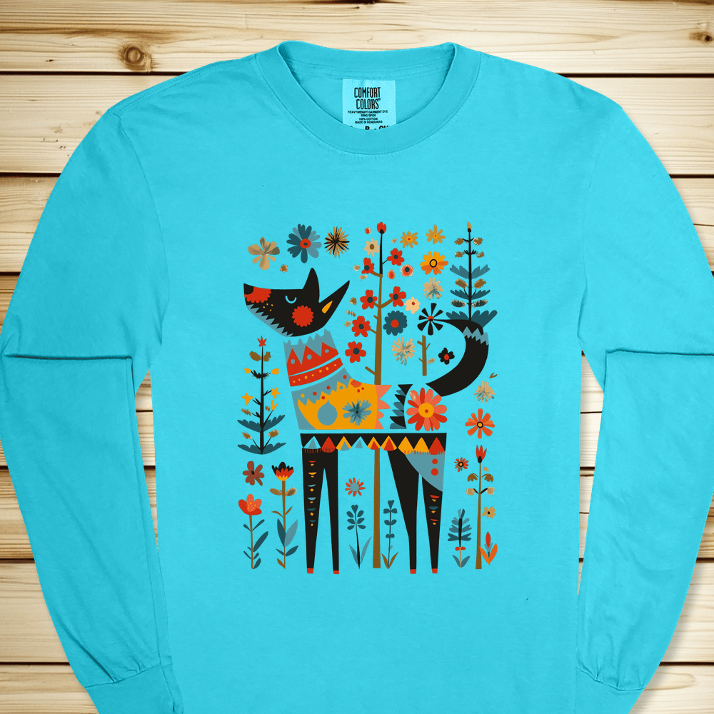 Flower Folklore Dog Long Sleeve Tshirt