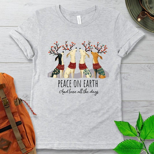 Peace On Earth Love Dogs Tshirts