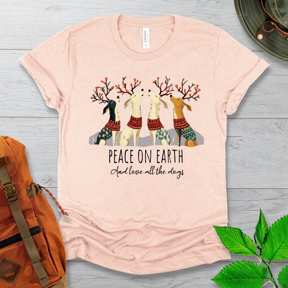 Peace On Earth Love Dogs Tshirts