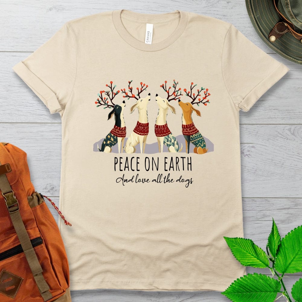 Peace On Earth Love Dogs Tshirts