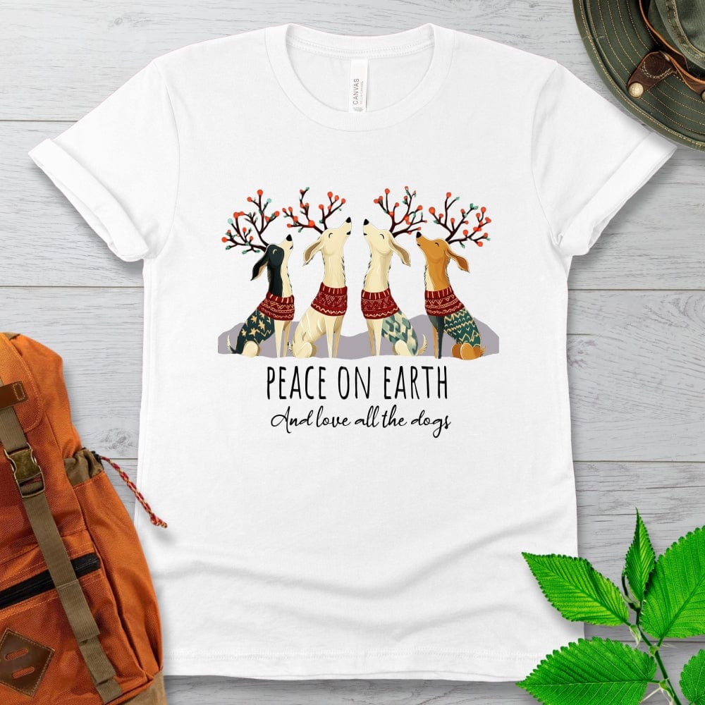 Peace On Earth Love Dogs Tshirts