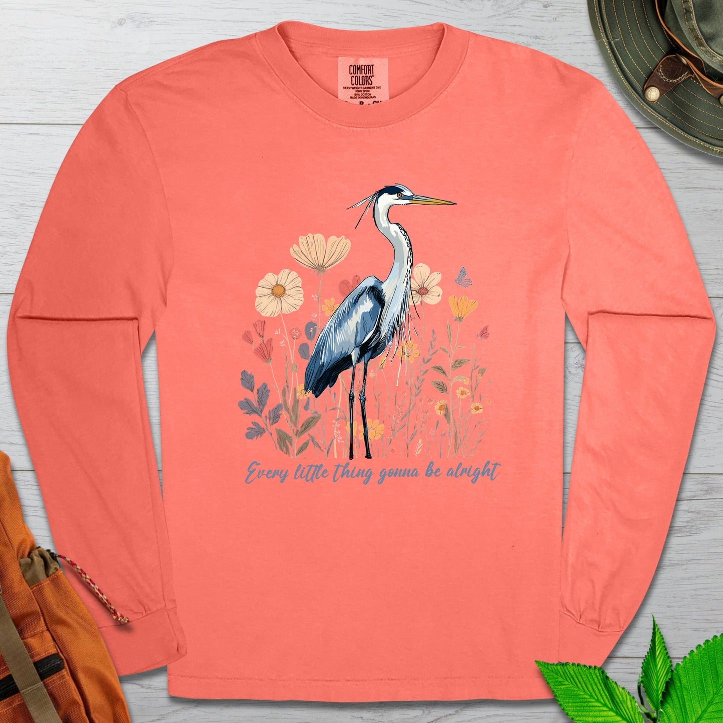 Blue Heron Long Sleeve Tshirt